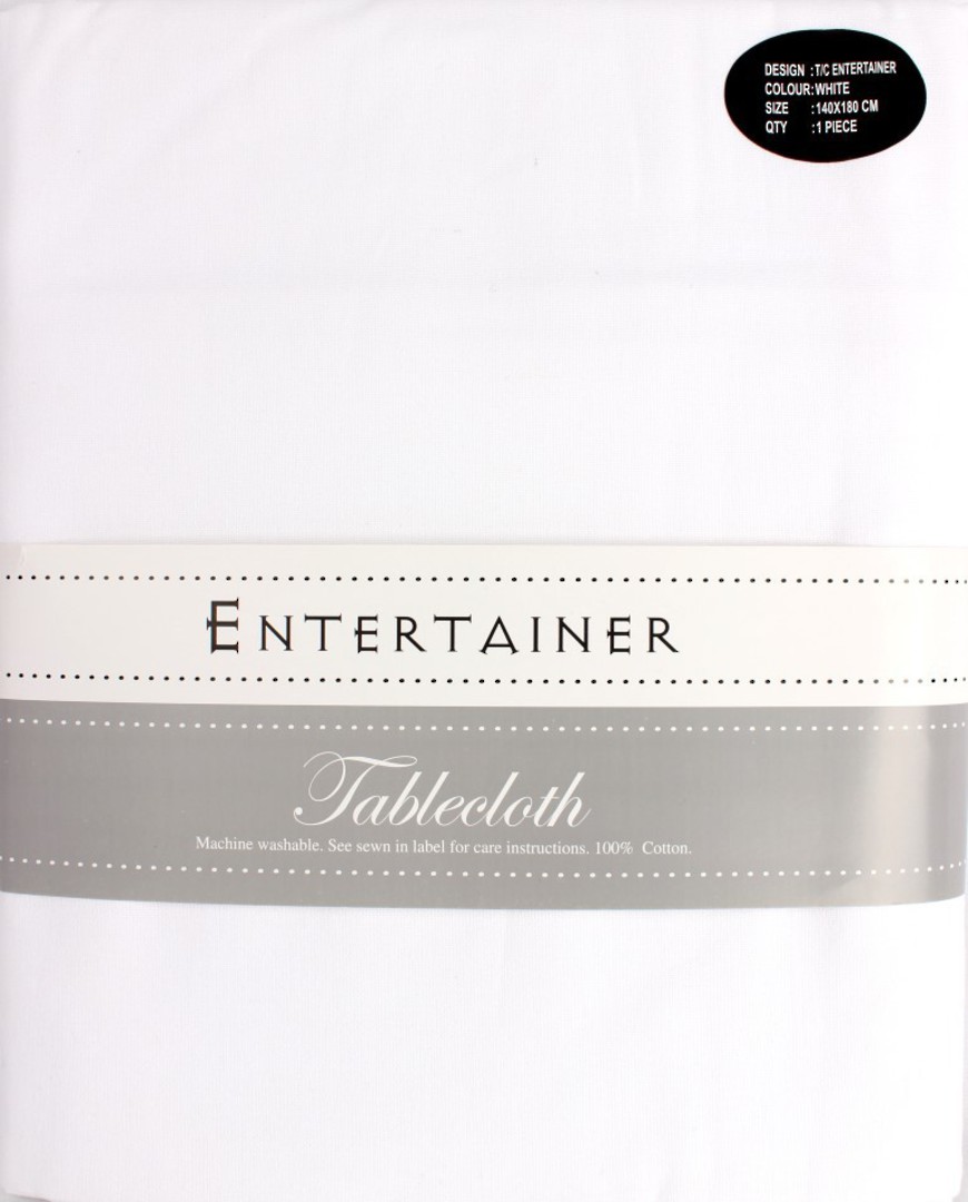 "Entertainer" tablecloth 140x180cm White. Code: T/C-ENT/180/WHI. image 0